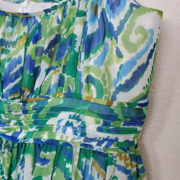Jones‎ New York Chiffon Babydoll Bandage Dress Cocktail Party Turquoise Size 16 - Picture 5 of 16